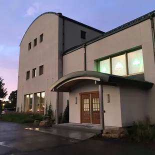 the front of the building