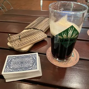 Cask conditioned porter and getting my ass kicked at cribbage.
