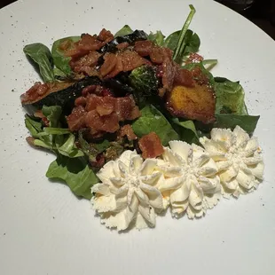 Warmed spinach salad