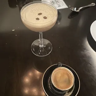 espresso martini &amp; double shot espresso to end the meal
