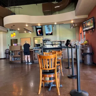 the interior of a coffee shop