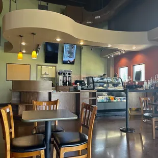 the interior of a coffee shop