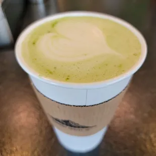 a cup of green tea