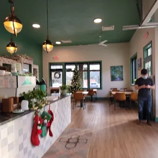 a view of the interior of a coffee shop