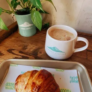 Butter croissant and latte