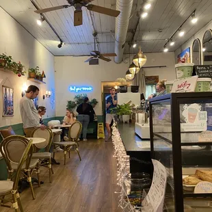 the interior of a coffee shop