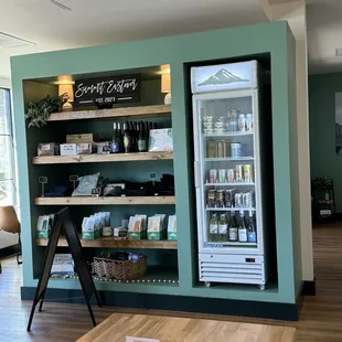 a display of beverages