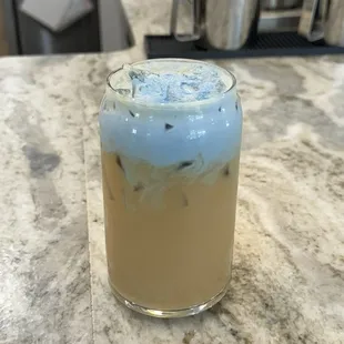 Winter Iced Coffee with Blueberry Cold Foam