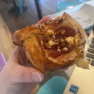 Tomato jam and feta danish