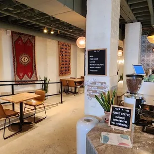 the interior of the cafe