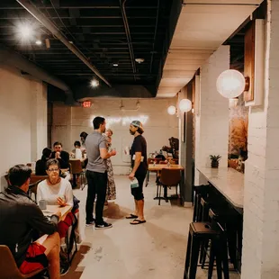 people sitting at tables