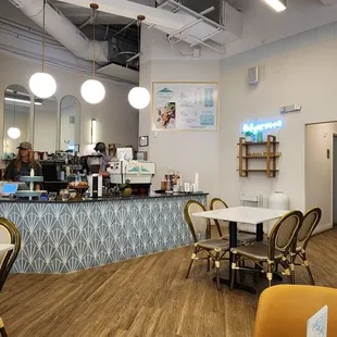 the interior of a coffee shop