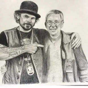 A Drawing of Michael &amp; His Dad &amp; hope to give Him it this Saturday night 9/10/16
