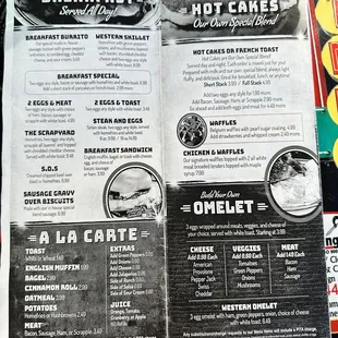 The breakfast menu