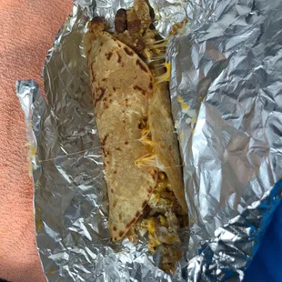 Bean egg and cheese burrito