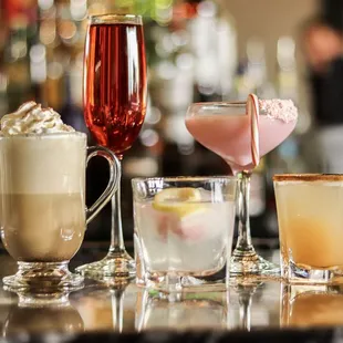 a variety of cocktails