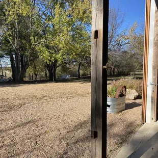 Outside the barn