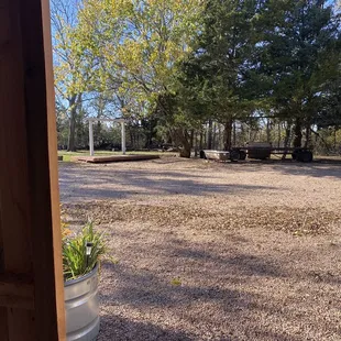 Outside the barn