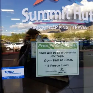 Yoga free 9amWed  Is the 1st time I&apos;ve been here I really like it very cool. My husband&apos;s checking out pocket knifes
