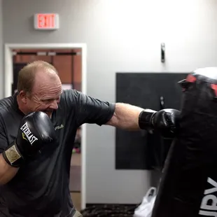 Throwing a mean left hook!