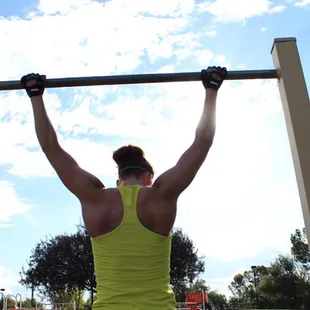 No gym?? No problem! Greenfield Park has great equipment for our training programs.