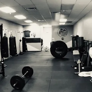 The whole training studio ready for some athletic training.