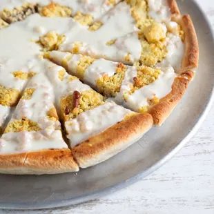 Cinnamon Streusel Dessert Pizza fresh from the oven