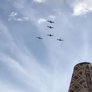 Having dinner on the patio and we were treated to an Air Show!  Pretty neat!