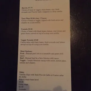 Menu front