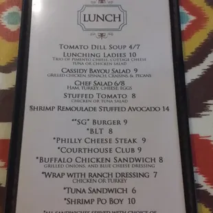 menu