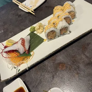 Spicy Crab Roll and Tako