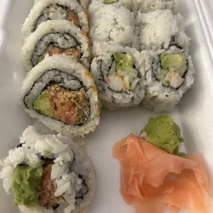 Dynamite roll and California roll