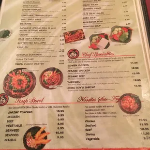 ramen and noodles, menu