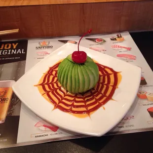 Dragon Ball- absolutely amazing. Spicy tuna with tempura chip wrapped in fresh avocado with a web of spicy and sweet sauce!