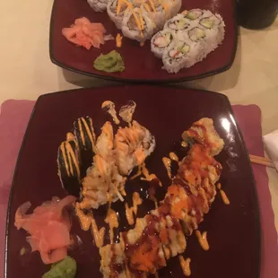 I ordered too much  1/2 price sushi. Nice portions and tasty