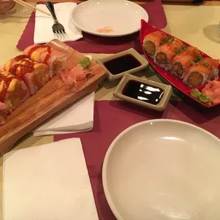 sushi, sashimi, sushi and sashimi, food