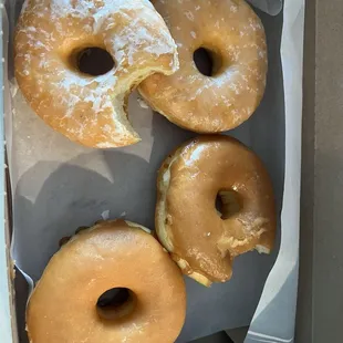 Glazed and maple donuts