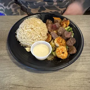 Hibachi with shrimp and beef