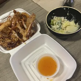 Calamari and salad which was so yummy I almost forgot a pic XD