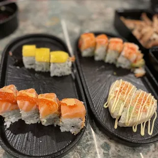 C7. Tropical Roll, fresh mango roll, C5. Sweet Heart Roll