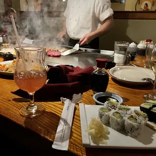 a chef preparing sushi