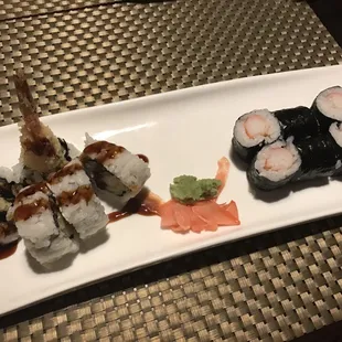 Shrimp tempura and crabmeat roll