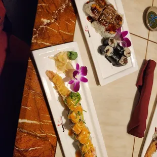 Bottom is Madison roll, the top is sweet potato roll and shitake roll. All were soo good.