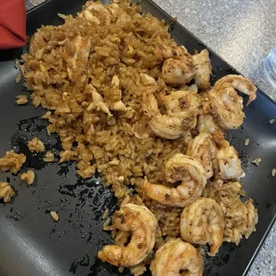 Hibachi Shrimp &amp; Chicken fried rice.