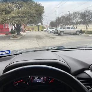 Parking lot with less then 10 cars which I&apos;m sure we&apos;re employees mixed in