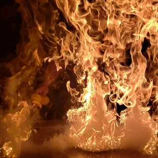 flames in the kitchen