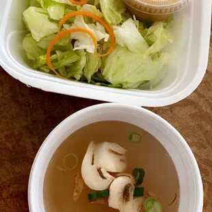 house salad &amp; clear soup