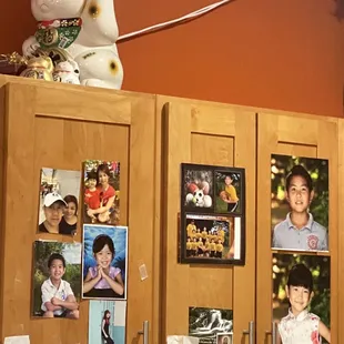a refrigerator with pictures on it