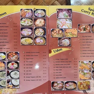 menu and prices