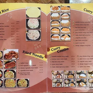 the menu for the restaurant